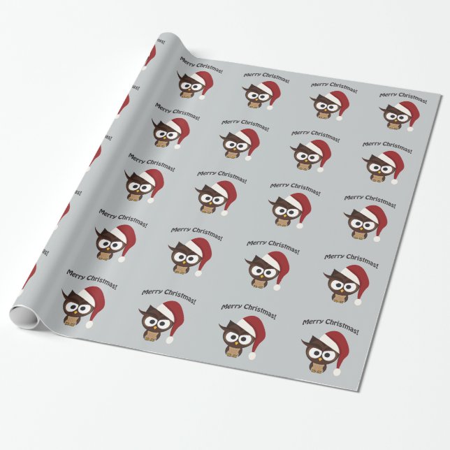 Papel De Regalo Lechuza furiosa de navidad (Desenrollado)