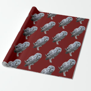 Papel De Regalo Lechuza gris grande