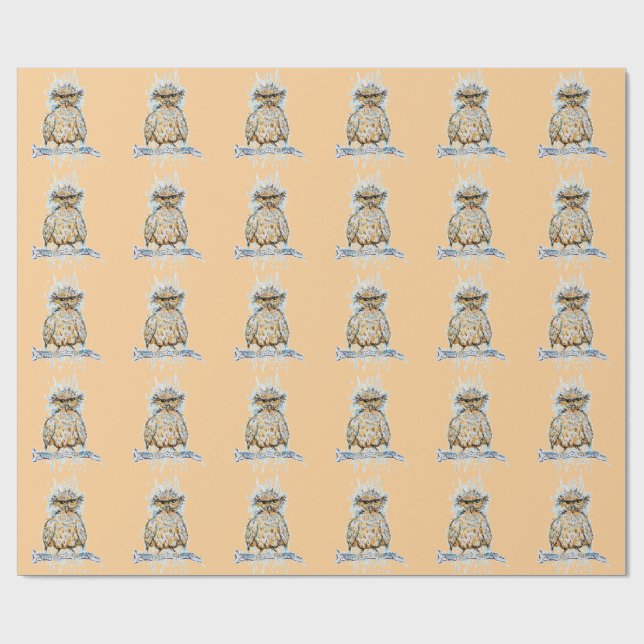 Papel De Regalo Lechuza húmeda Grumpy (Superficie plana)