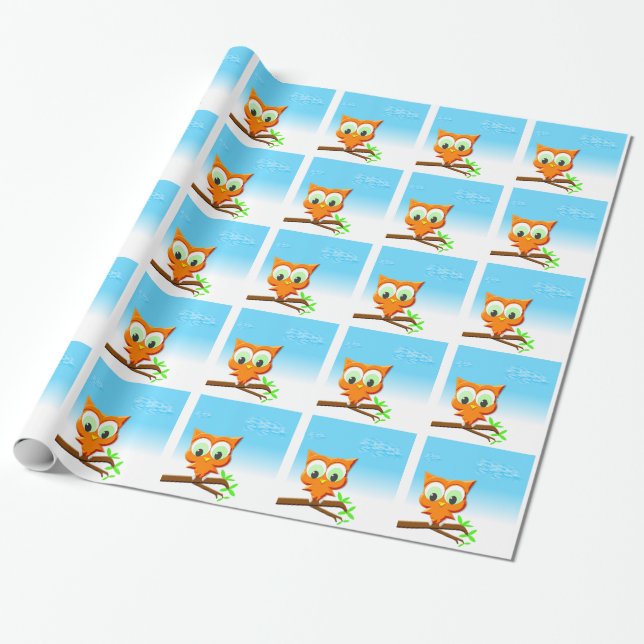 Papel De Regalo Lechuza Pequeña (Desenrollado)