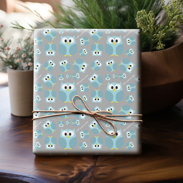Papel De Regalo Lechuza Personalizado corta - Nombre personalizado (Personalized Wrapping Paper)