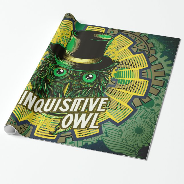 Papel De Regalo Lechuza Steampunk (Desenrollado)