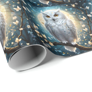 Papel De Regalo Lechuza Y Luna De Nieve Con Espuma,