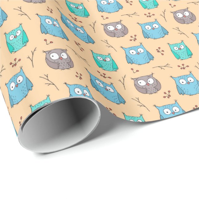 Papel De Regalo Lechuzas (Esquina del rollo)