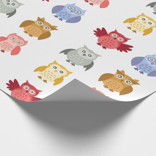 Papel De Regalo Lechuzas de animales de Woodland (Esquina)