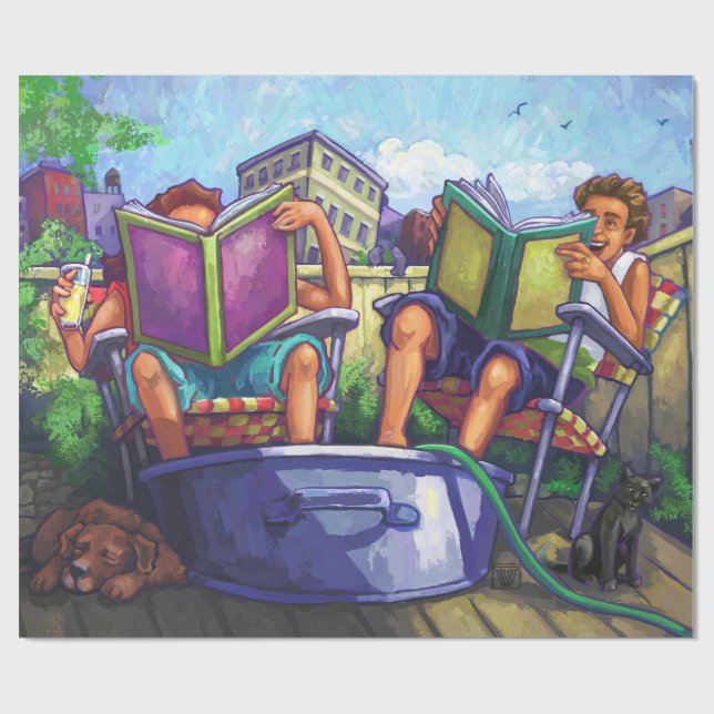 Papel De Regalo Lectura de verano (Superficie plana)