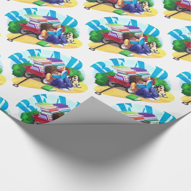 Papel De Regalo LEER patrón de arte del libro (Esquina)