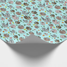 Papel De Regalo Lemas en azul