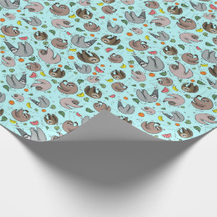 Papel De Regalo Lemas en azul