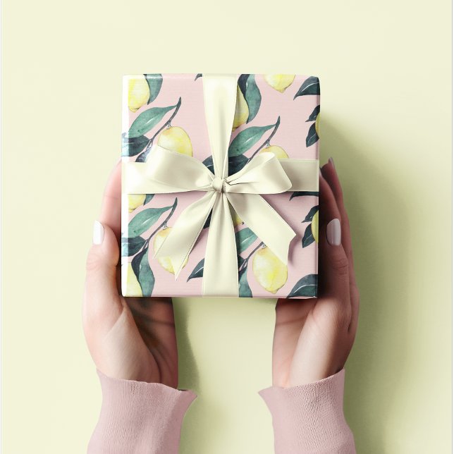 Papel De Regalo Lemones acuarelas y hojas patrón amarillo Seamless (Subido por el creador)