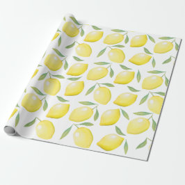 Papel De Regalo Lemones amarillo acuarela