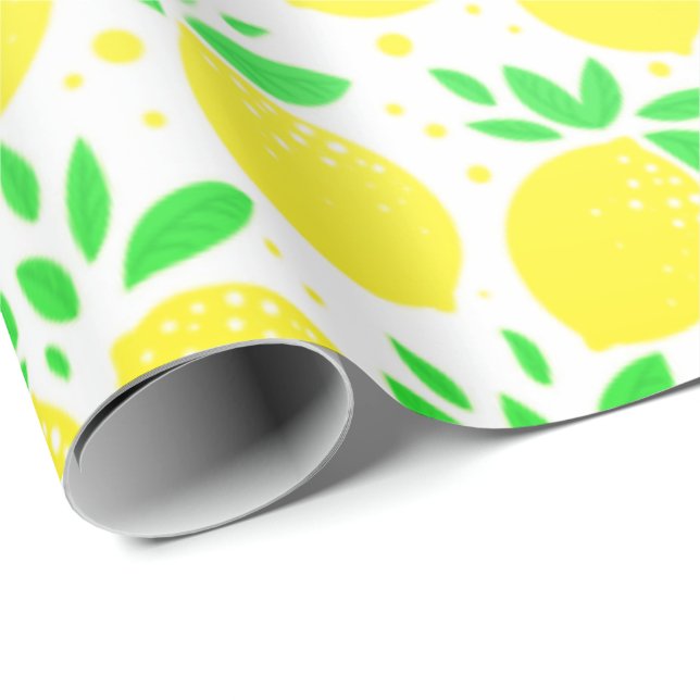 Papel De Regalo Lemones amarillos frescos (Esquina del rollo)