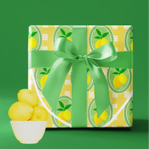 Papel De Regalo Lemones amarillos retro soleados