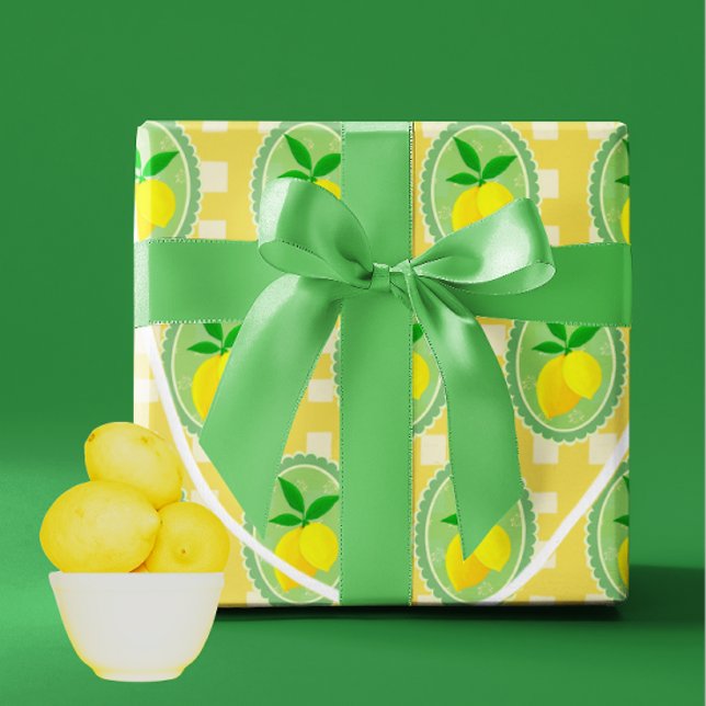 Papel De Regalo Lemones amarillos retro soleados (Springtime fresh lemony wrapping paper!)