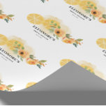 Papel De Regalo Lemones y flores ducha de novias<br><div class="desc">Encontró que el Papel de envolvimiento de ducha de la Presa principal es creado por szdesign. La estructura de diseño se basa en unas impresionantes lonchas de limón en los bordes para que se cumpla el tema de la ducha de bonito. Esta plantilla de bolso de favorita de ducha de...</div>