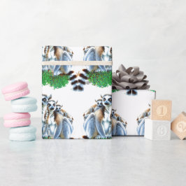 Papel De Regalo Lémur animal de vida silvestre lindo 