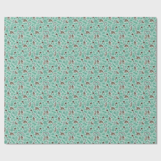 Papel De Regalo Lemur love mint leaves (Superficie plana)
