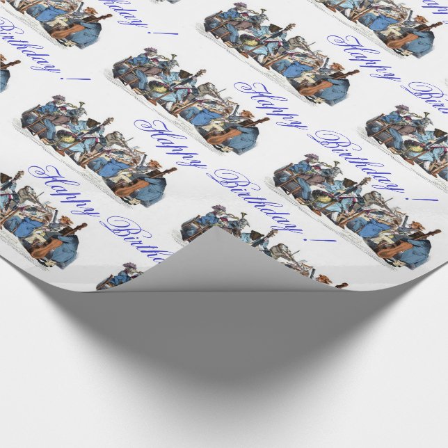 Papel De Regalo LENGUAJE MUSICAL ANIMAL GRANJA ORQUESTA Cumpleaños (Esquina)