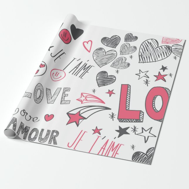 Papel De Regalo Lenguas de amor (Desenrollado)