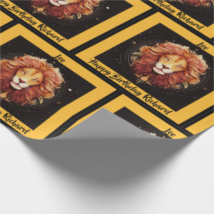 Papel De Regalo Leo Añadir nombre Cumpleaños Regalo Zodiac