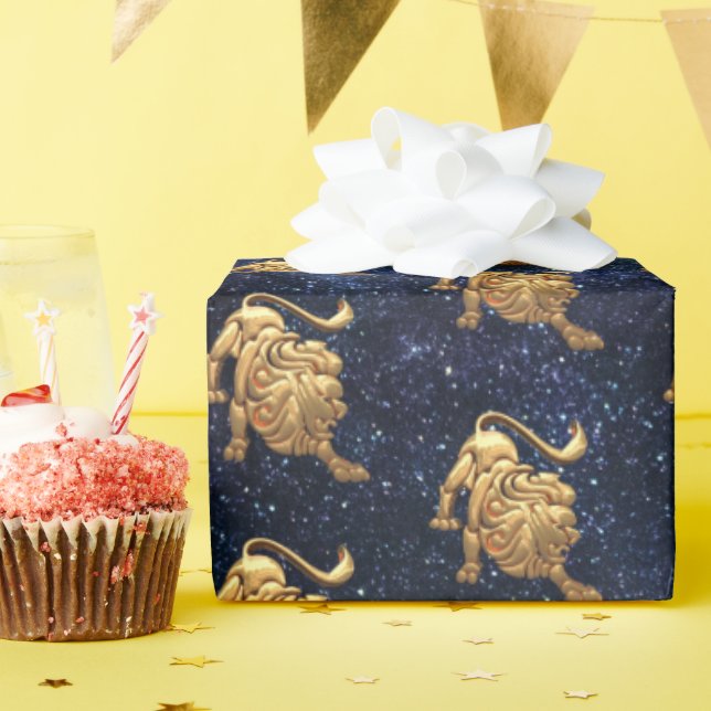 Papel De Regalo Leo Zodiac (Fiesta de cumpleaños )