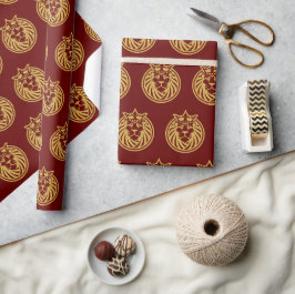 Papel De Regalo León con corona - Estilo de oro 4