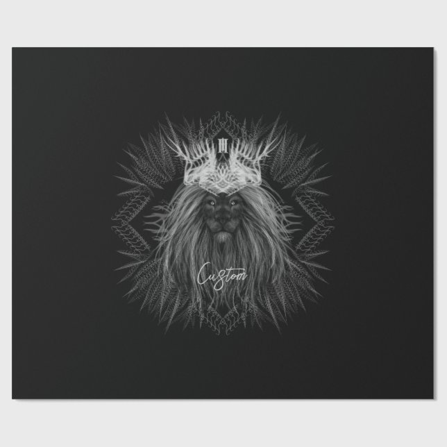Papel De Regalo León con monograma de la corona (Superficie plana)