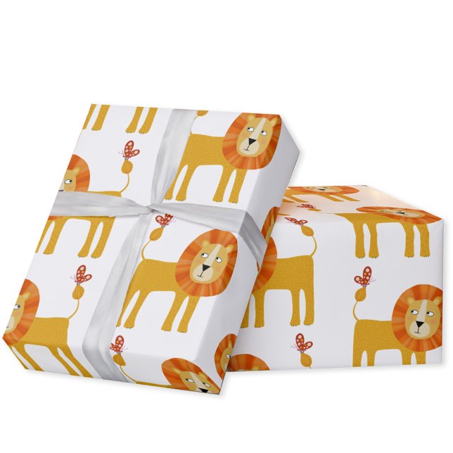 Papel De Regalo León Cute (Fun lion pattern gift wrapping paper )