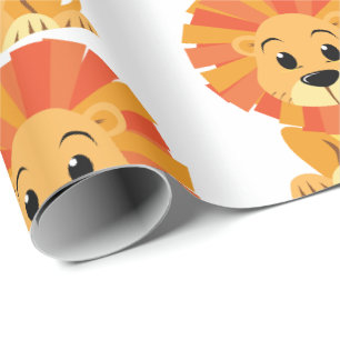 Papel de Regalo - León de Dibujos Animados Sentado