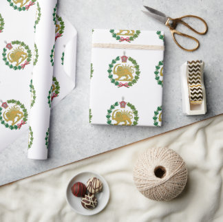 Papel De Regalo León Nacional Persa Sol Con Corona Pahlavi Irán