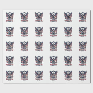 Papel De Regalo León Patriótico Águila Guardián Animal Híbrido Pat