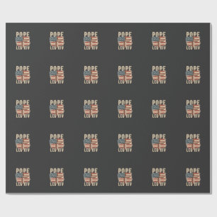 Papel De Regalo León XIV Iglesia Cristiana Da Pope Bandera de los 