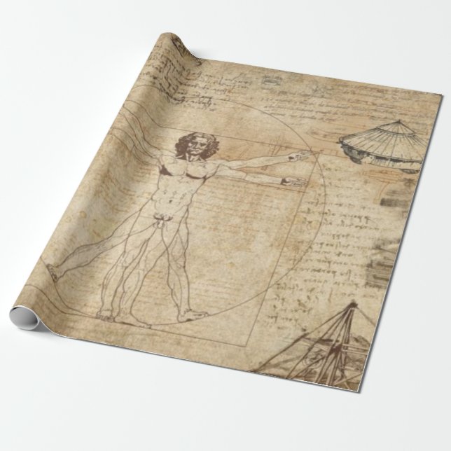 Papel De Regalo Leonardo Da Vinci El Hombre Vitruviano (Desenrollado)