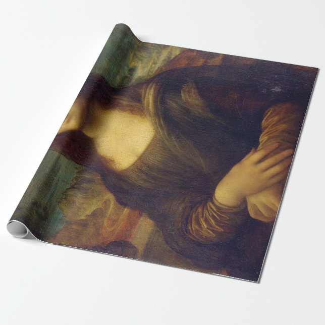 Papel De Regalo Leonardo da Vinci icónico Mona Lisa (Desenrollado)