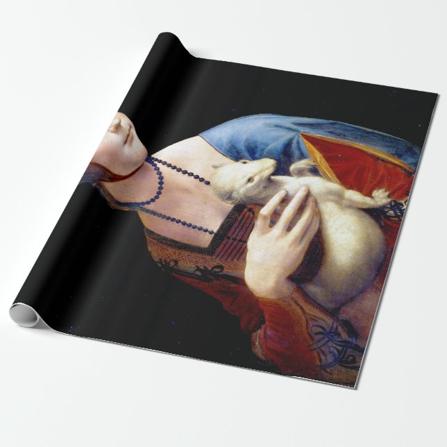 Papel De Regalo Leonardo da Vinci Lady con un Ermine (Desenrollado)