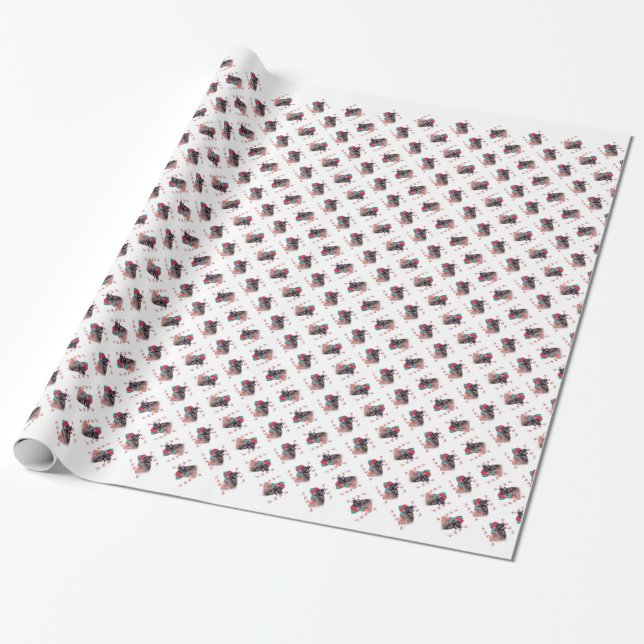 Papel De Regalo Leonberger Santa Paws (Desenrollado)