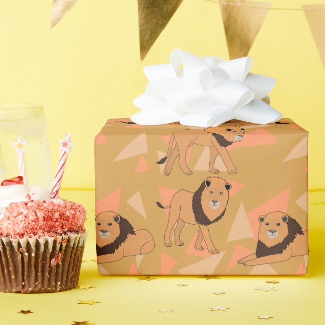 Papel De Regalo Leones (Fiesta de cumpleaños )
