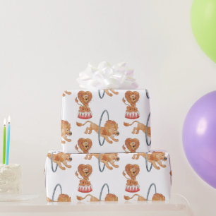 Papel De Regalo Leones Circus, León Hoop, León Balanceante
