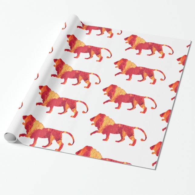 Papel De Regalo Leones de Fuego (Desenrollado)