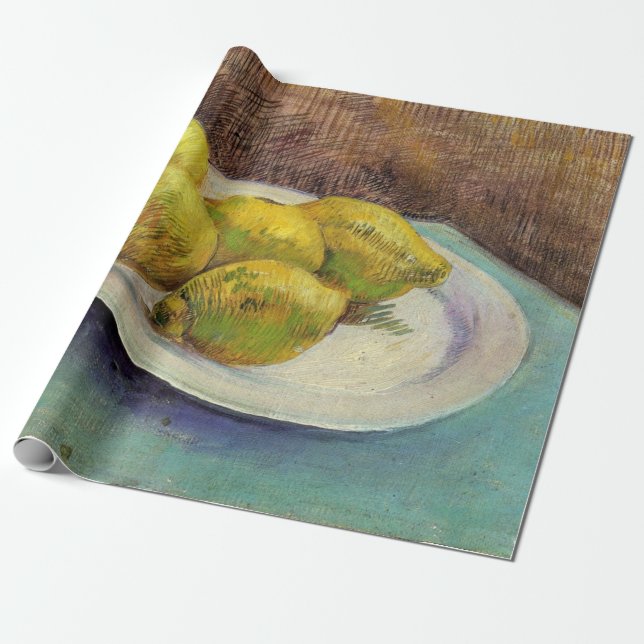 Papel De Regalo Leones de la vida en una placa de Vincent van Gogh (Desenrollado)