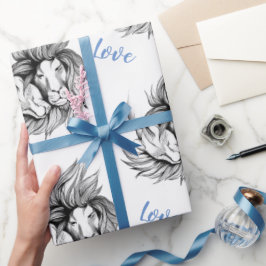 Papel De Regalo Leones enamorados