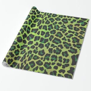 Papel De Regalo Leopard Black and Green Print