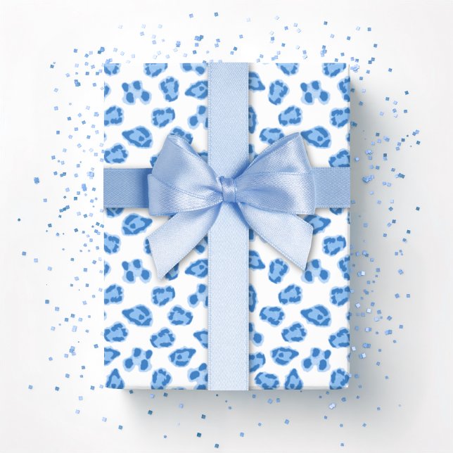 Papel De Regalo Leopard Dot in Blue Porcelain (Subido por el creador)