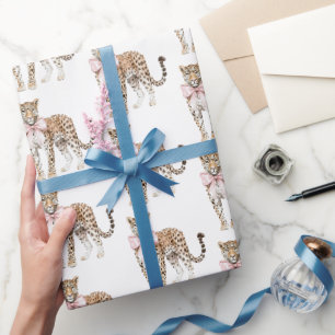 Papel De Regalo Leopard Pink Bow Birthday