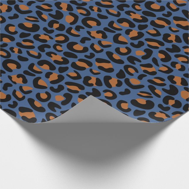 Papel De Regalo Leopard Print Aniversario Regalos Dards Blue Seaml (Esquina)