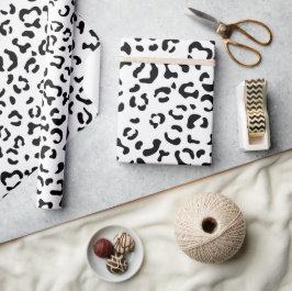Papel De Regalo Leopard Print, Leopard Spots, Negro Y Blanco