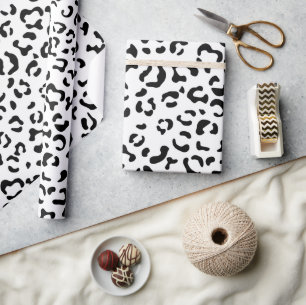 Papel De Regalo Leopard Print, Leopard Spots, Negro Y Blanco