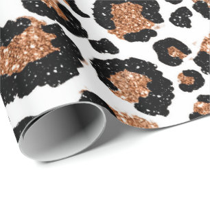 Papel De Regalo Leopardo Animal White Gold Black Bronze African Fu
