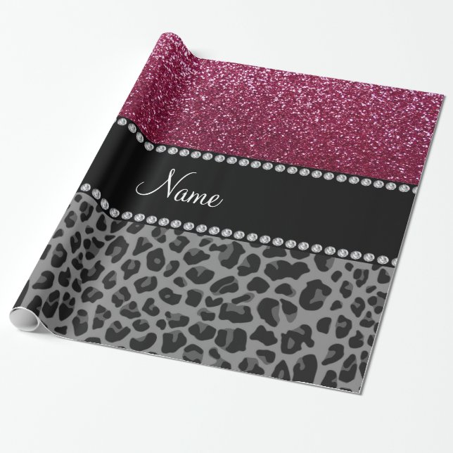 Papel De Regalo Leopardo conocido personalizado del negro del (Desenrollado)