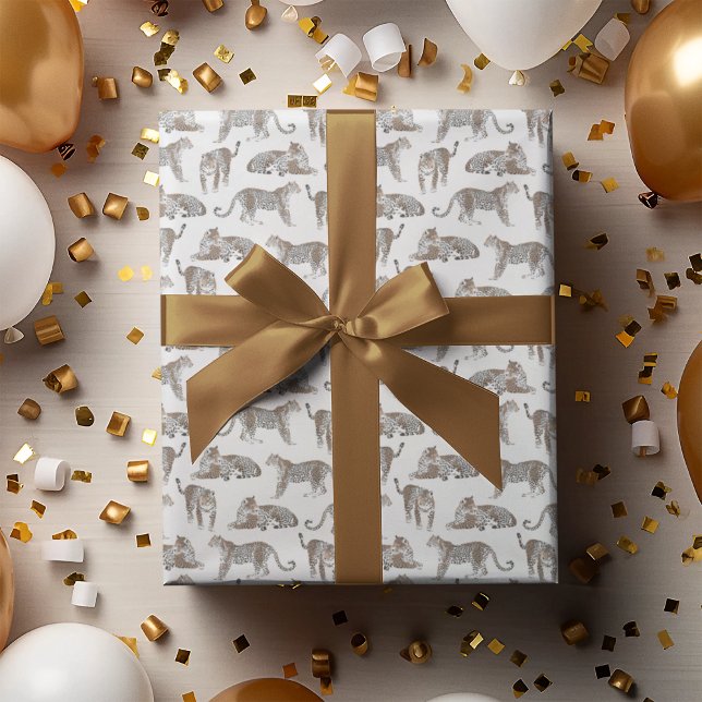 Papel De Regalo Leopardo de la selva salvaje Safari con estampado (Subido por el creador)